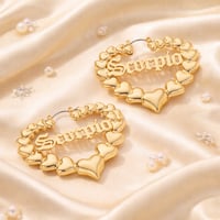 Image 4 of Yellow Gold Zodiac Earrings