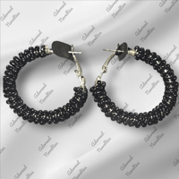Image 6 of  ANA826012 Small Bead-Wrapped Hoop Earrings
