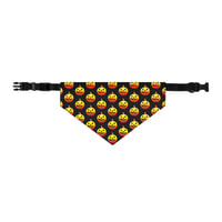 Image 4 of Pet bandana collar - Jack O Lantern Vintage Red Yellow