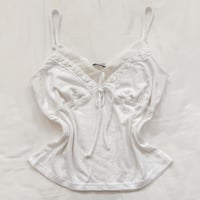 Image 1 of mesh detail cami top