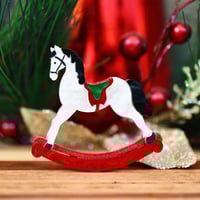 Image 1 of River The Vintage Rocking Horse Brooch- White