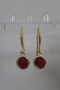 Image 1 of Garnet Birthstone Drop Earrings | Inspired by Kate Middleton | January Birthstone Gift