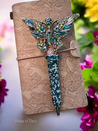 Image 1 of Journal Set With Rhinestone Butterfly Pen