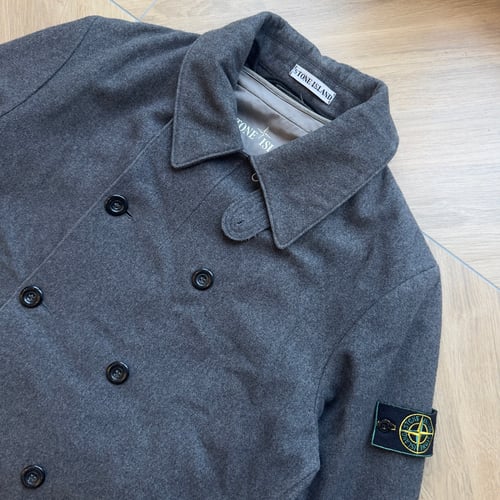 Image of AW 1998 Stone Island Dual Layer Wool Pea Coat, Size Medium 