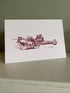 Greetings cards Hotrod, slingshot, funny car, sled - blank, individual Image 4