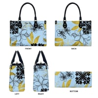 Image 1 of Women's PU Leather Plumeria Pastel Print Handbag