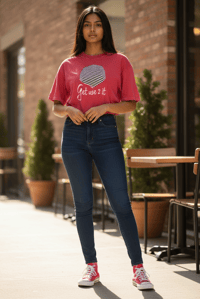 Image 5 of Get Use 2 It Snow Washed Oversized T-shirt Red