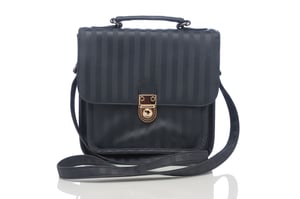 Image of Used stripes Navy Blue satchel (FREE SHIPPING)