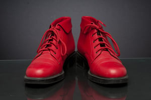 Image of VNTG Granny Grunge RED Ankle Leather Boots SZ 8M (FREE SHIPPING)