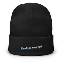 Image 2 of Check Your Gut -- Embroidered Beanie