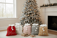 Personalized Beige Pet Santa Sack Stocking