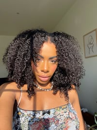 Image 8 of 18 inch 8x5 AFRO JERRY CURLY LACE CLOSURE WIG with NEWBORN 4C EDGES