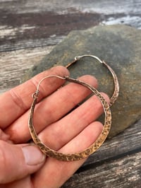 Image 4 of Large Copper Hoop Earrings