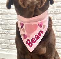 Image 5 of Hearts Personalised Valentines Handmade Pet Bandana