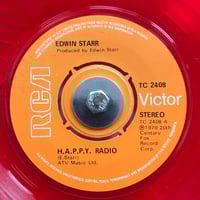 Image 3 of Edwin Starr; H.A.P.P.Y. Radio, Framed 7” red translucent vinyl recordrecord