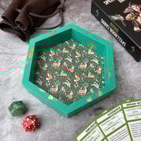 Image 3 of Green Woodland Print Small Hexagon Dice Tray