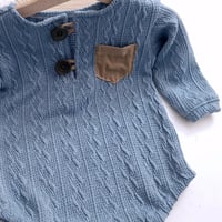 Image 2 of Photoshooting boys bodysuit |  Ari | dusty blue | 12-15 months | 18-24 months