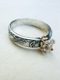 Image 6 of white sapphire ring with paisley band