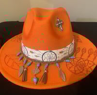 Image 1 of "Faith Is My Dreamcatcher" Narrow Brim Panama Hat