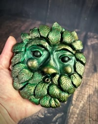 Image 1 of Green Man Clay Incense Holder, Handmade OOAK