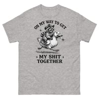 Image 8 of On My Way to Get My Shit Together Funny Raccoon Riding Duck T-Shirt