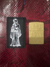 Image 2 of Santa muerte small denim patch