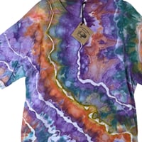 Image 7 of L Adult Combed Cotton Tee in Tropical Geode Ice Dye