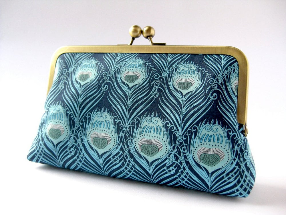 teal clutch purse