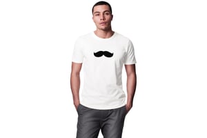 Image of "Moustaches" Play-Shirt Basic T-shirt (White)