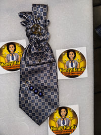 Image 1 of Custom Necktie Blue/Silver LV w hint of Gold 