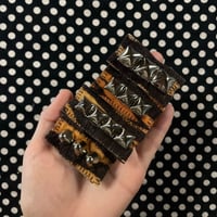 Tiger print studded hair clips 