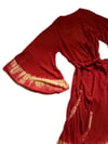 vintage scarlet ombre maxi with massive sweeping angel sleeves