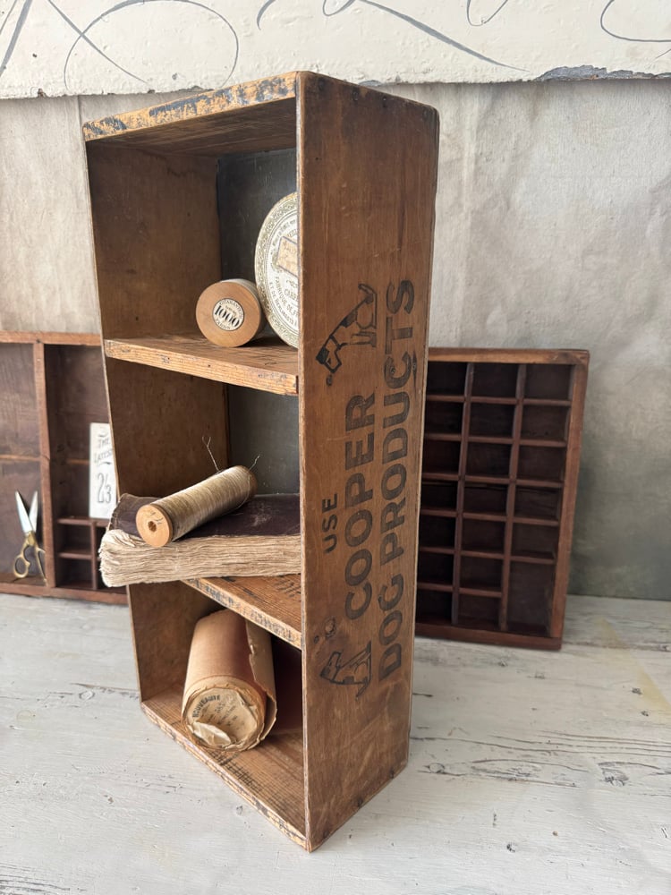 Image of Vintage wooden advertising shelves