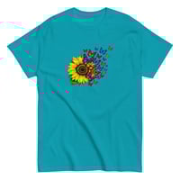 Image 11 of Unisex classic tee, Petals and Painted Wings Sunflower & Butterfly Tee