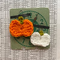 Image 4 of "Classic Pumpkins” Crocheted Planner Clips Set Of 2