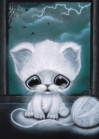 Divination Ghost Cat Art Print