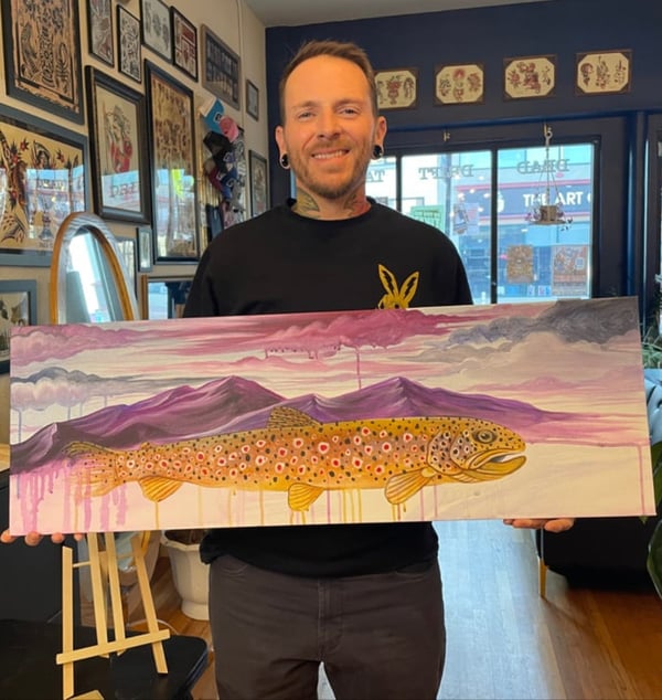 Image of Brown Trout Mountains Painting 