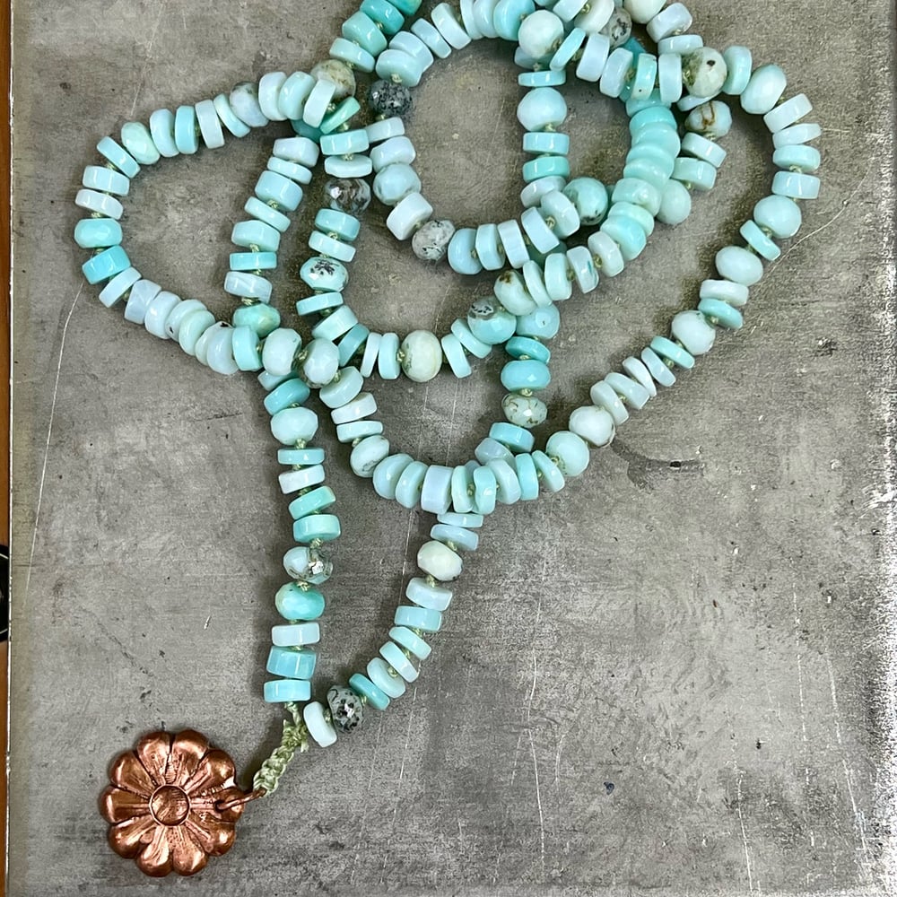 Image of Blue Opal Beaded Necklace