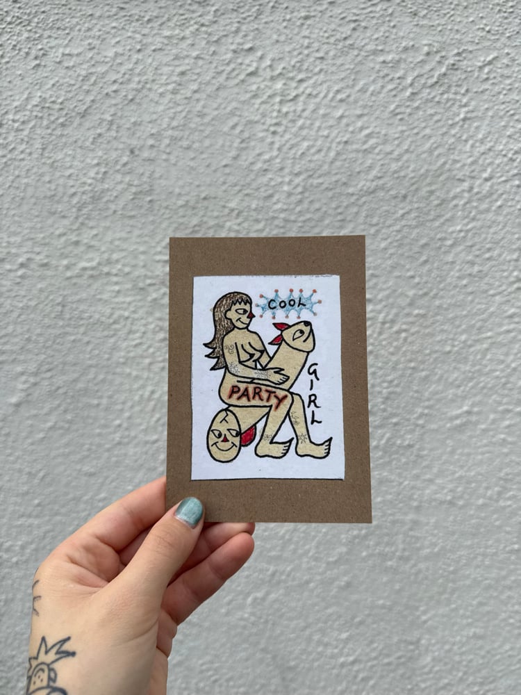 Image of cool party girl postcard