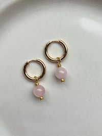 Rose Quartz Huggies