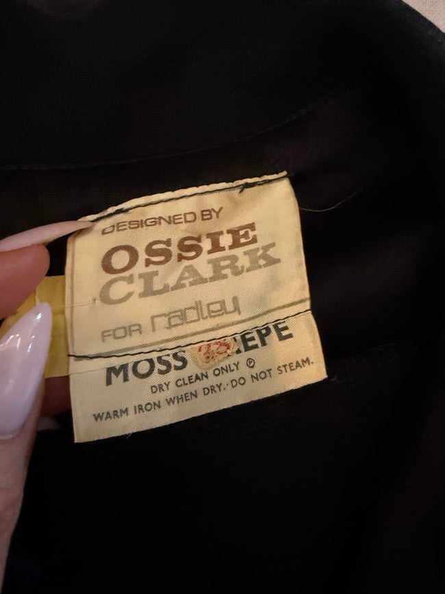 late 1960s Ossie Clark black wrap rock and roll trouser suit pants 
