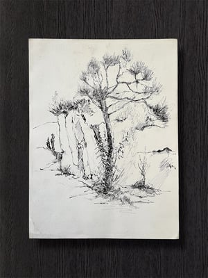 Image of VINTAGE DUTCH DRAWING: LANDSCAPE #7