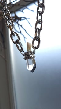 Image 6 of Human tooth and quartz chunky necklace
