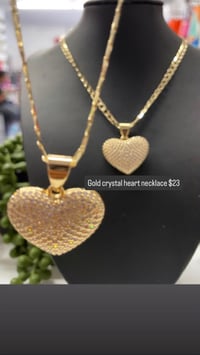 Gold crystal heart necklace