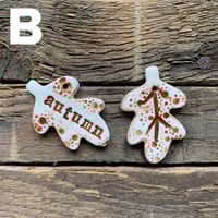 Image 3 of Autumn text leaf and a leaf. Set of 2.