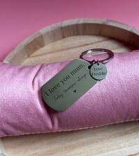 Image 4 of Personalised 'I love you mum' metal laser engraved keyrings