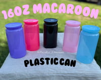 Image 1 of 16oz Macaroon Plastic Can 
