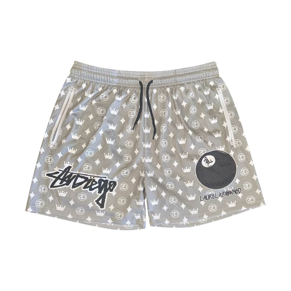 Image of "8 BALL" Mesh Shorts (Grey)