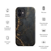 Image 11 of Gold and Black Tattered Texture Gnarled Roots Goth Inspired Tough Case for iPhone®