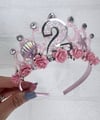 Mermaid birthday tiara crown In pinks & silver 